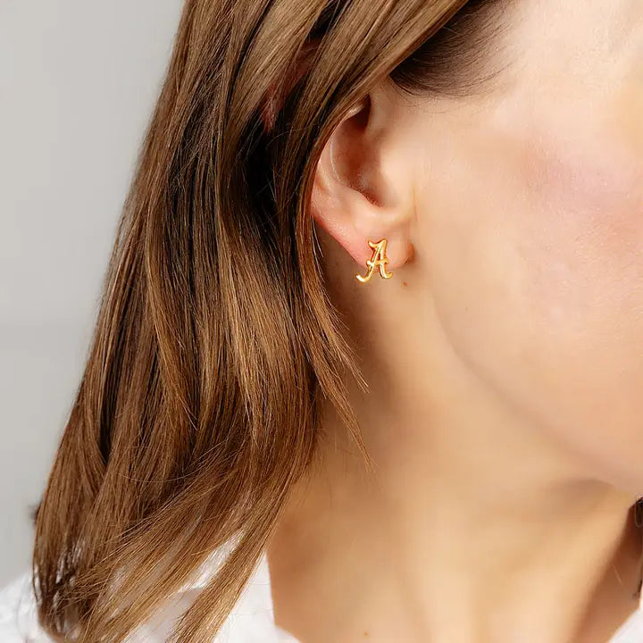 Alabama Crimson Tide - NCAA Alabama Logo Gold Plated Stud Earrings