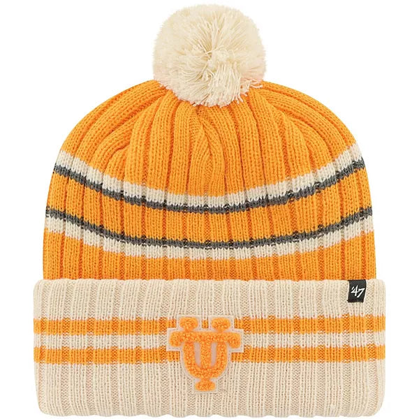 Tennessee Volunteers - Vintage Vibrant Orange No Huddlee Cuff Knit Beanie with Pom