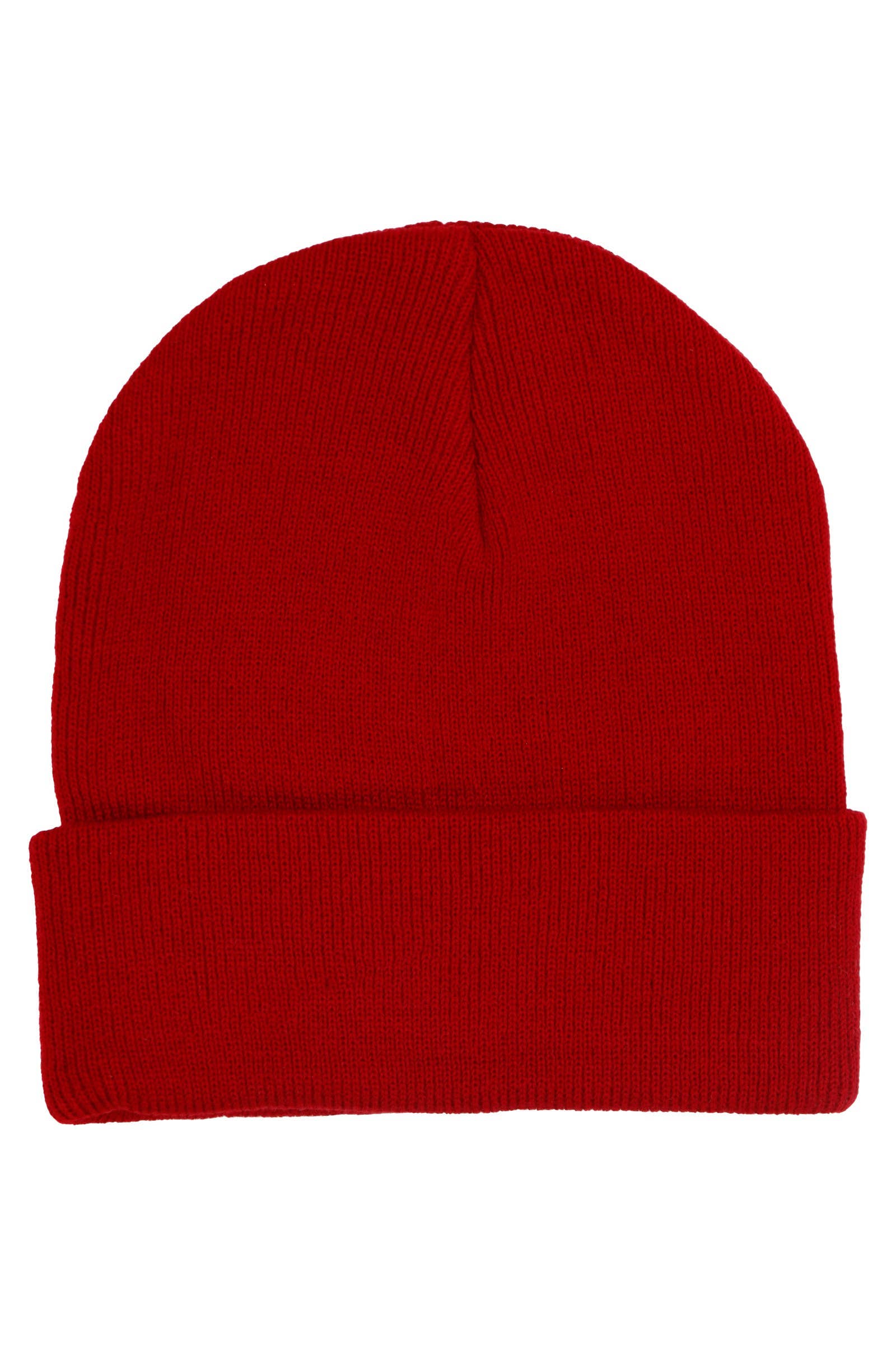 Adults Classic Solid Acrylic Cuffed Beanie