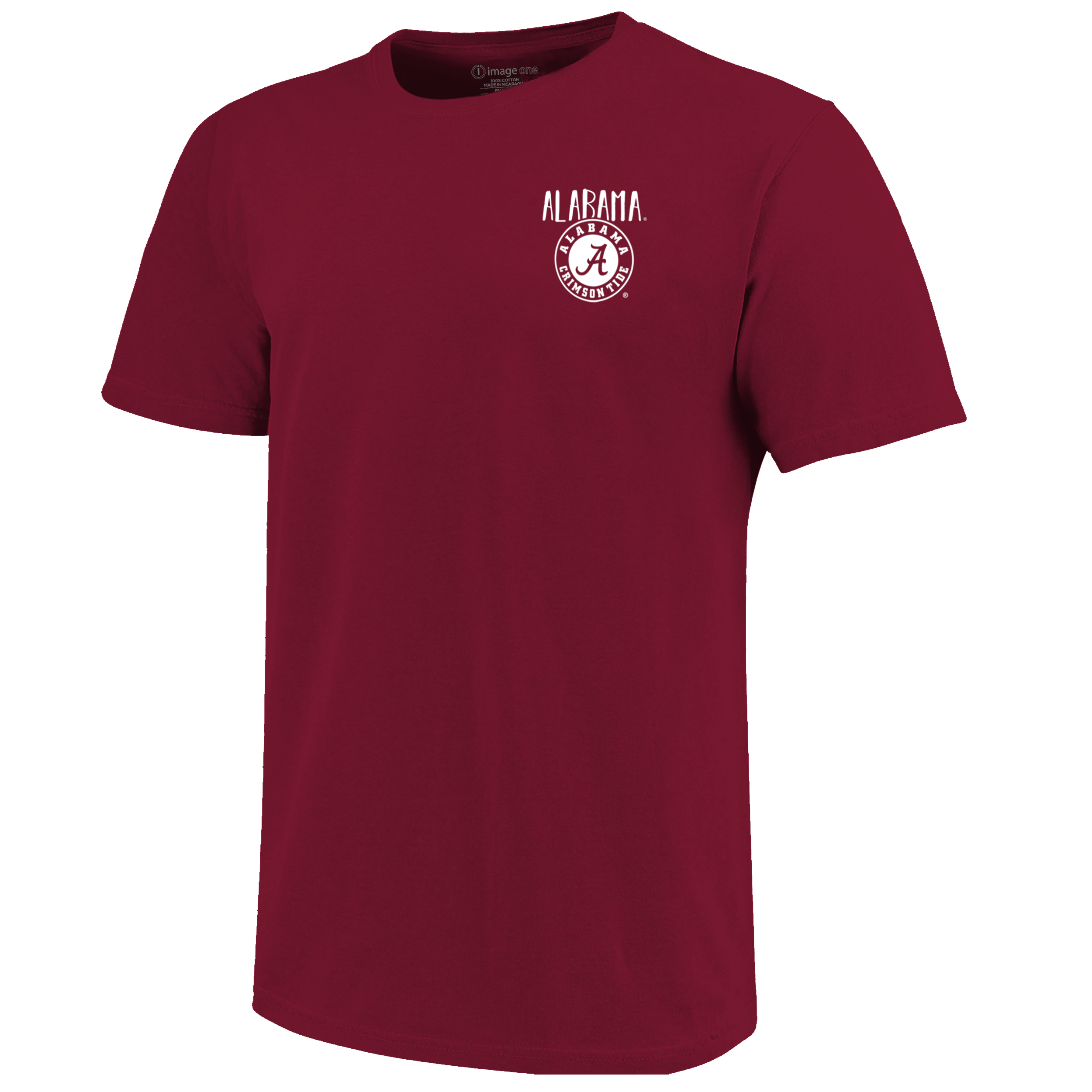 Alabama Crimson Tide - Type Lined Mascot Silhouette Basic Short Sleeve T-Shirt