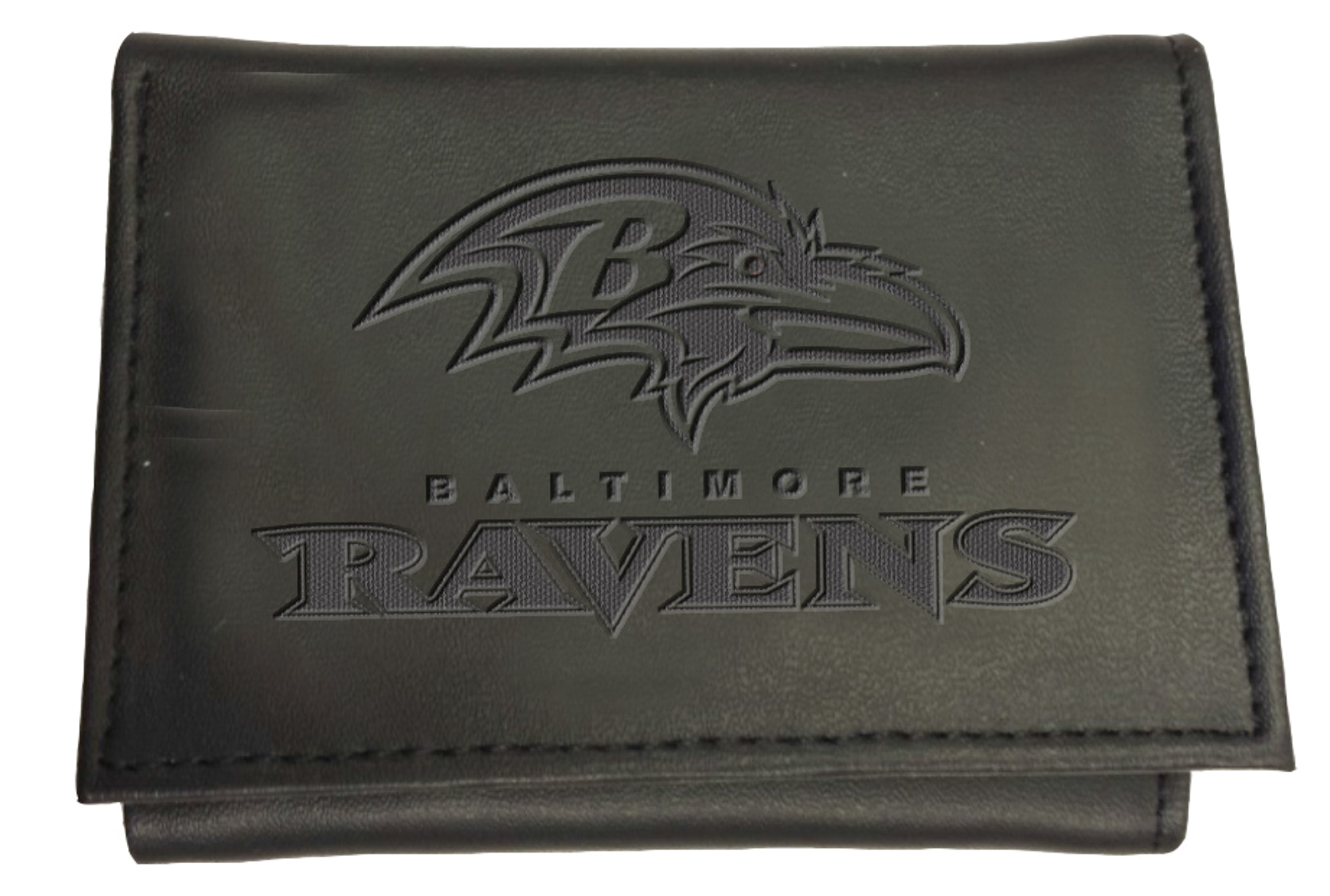 Baltimore Ravens - Black Leather Trifold Wallet