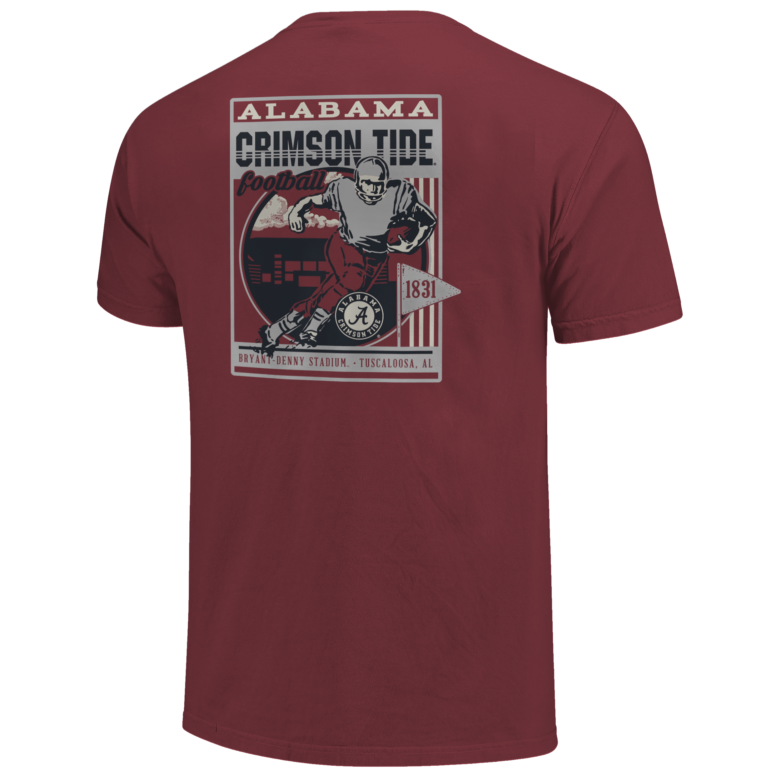 Alabama Crimson Tide - Retro Poster and Stadium Short Sleeve T-Shirt