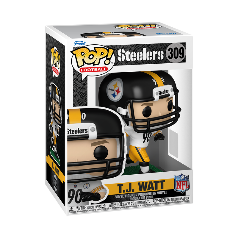 Funko POP! NFL: Pittsburgh Steelers - T.J. Watt (White & Yellow Uniform) Vinyl Figure