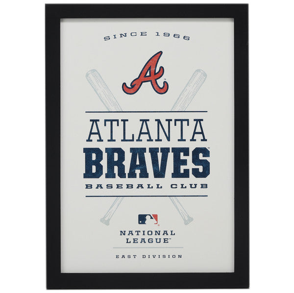 Atlanta Braves - Atlanta Braves Baseball Club Framed Wood Wall Decor