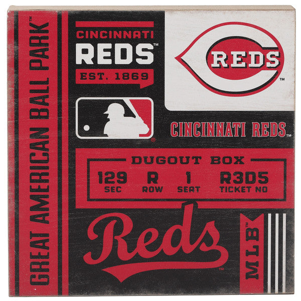 MLB Cincinnati Reds - Great American Ball Park Ticket Wood Wall Decor