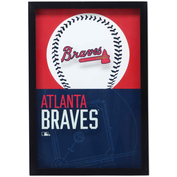 Atlanta Braves - Atlanta Braves Logo Baseball & Diamond Framed Glass Wall Decor