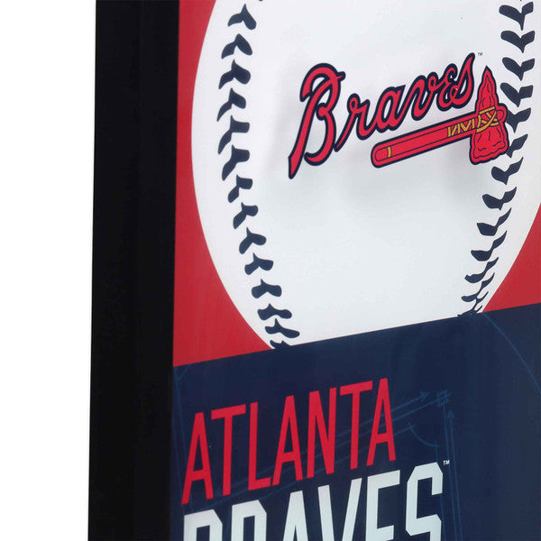 Atlanta Braves - Atlanta Braves Logo Baseball & Diamond Framed Glass Wall Decor