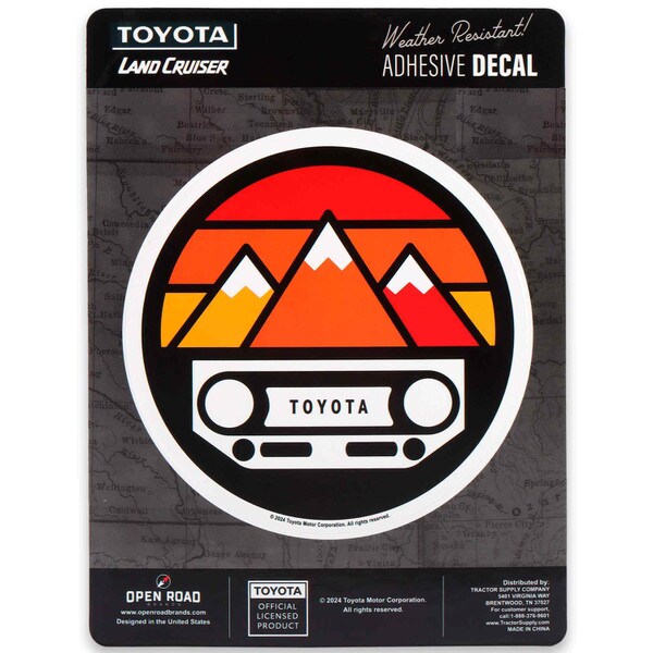 Open Road Brands: Toyota Grille Sunset Mountain Adhesive Decal