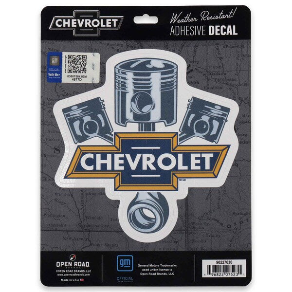 Open Road Brands: Chevrolet - General Motors Chevrolet Pistons Adhesive Decal