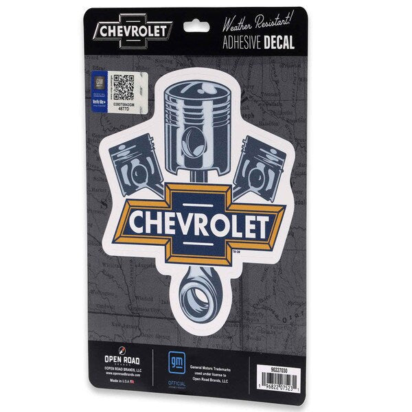 Open Road Brands: Chevrolet - General Motors Chevrolet Pistons Adhesive Decal