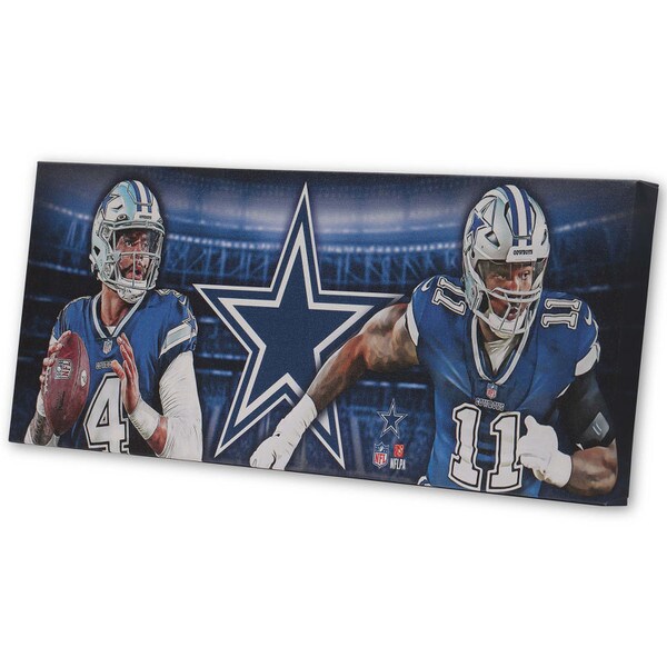 Dallas Cowboys: NFL Dak Prescott & Micah Parsons Stadium Lights Canvas Wall Decor