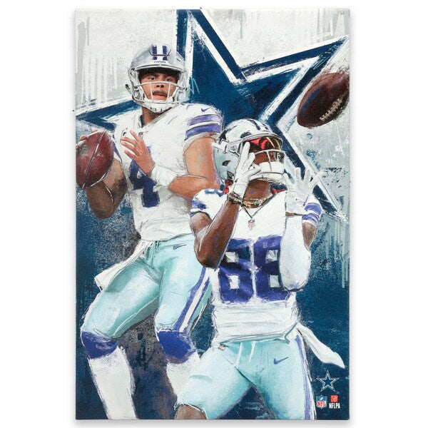 Dallas Cowboys: NFL Dak Prescott & CeeDee Lamb Painterly Graffiti Canvas Wall Decor