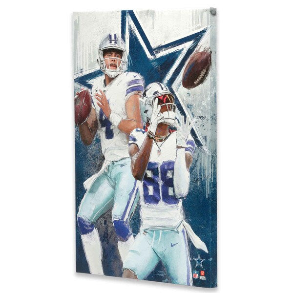 Dallas Cowboys: NFL Dak Prescott & CeeDee Lamb Painterly Graffiti Canvas Wall Decor