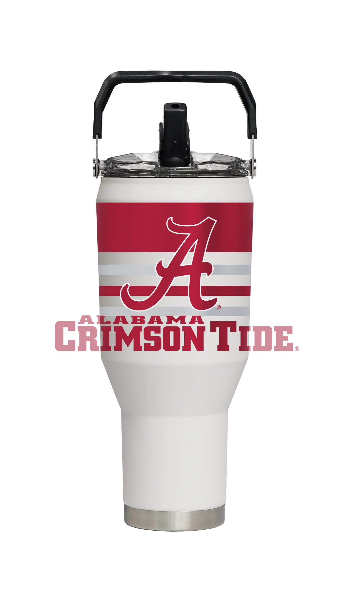 Alabama Crimson Tide - White Carry 40oz Stainless Steel Tumbler