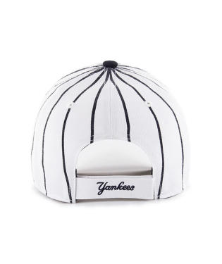 New York Yankees - White with Black Stripes and Black Logo Yankees Hat, 47 Brand