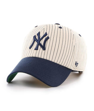 New York Yankees - Pinstripe Home Run Natural Adjustable Clean Up Hat, 47 Brand