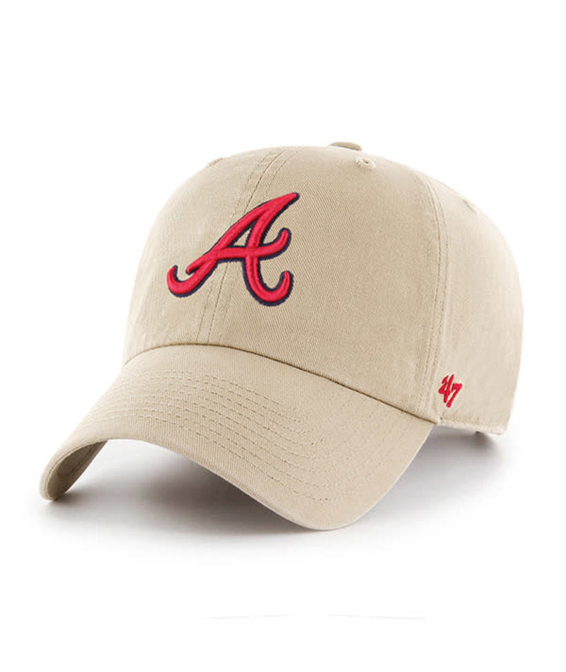 Atlanta Braves - Khaki Clean Up Hat, 47 Brand