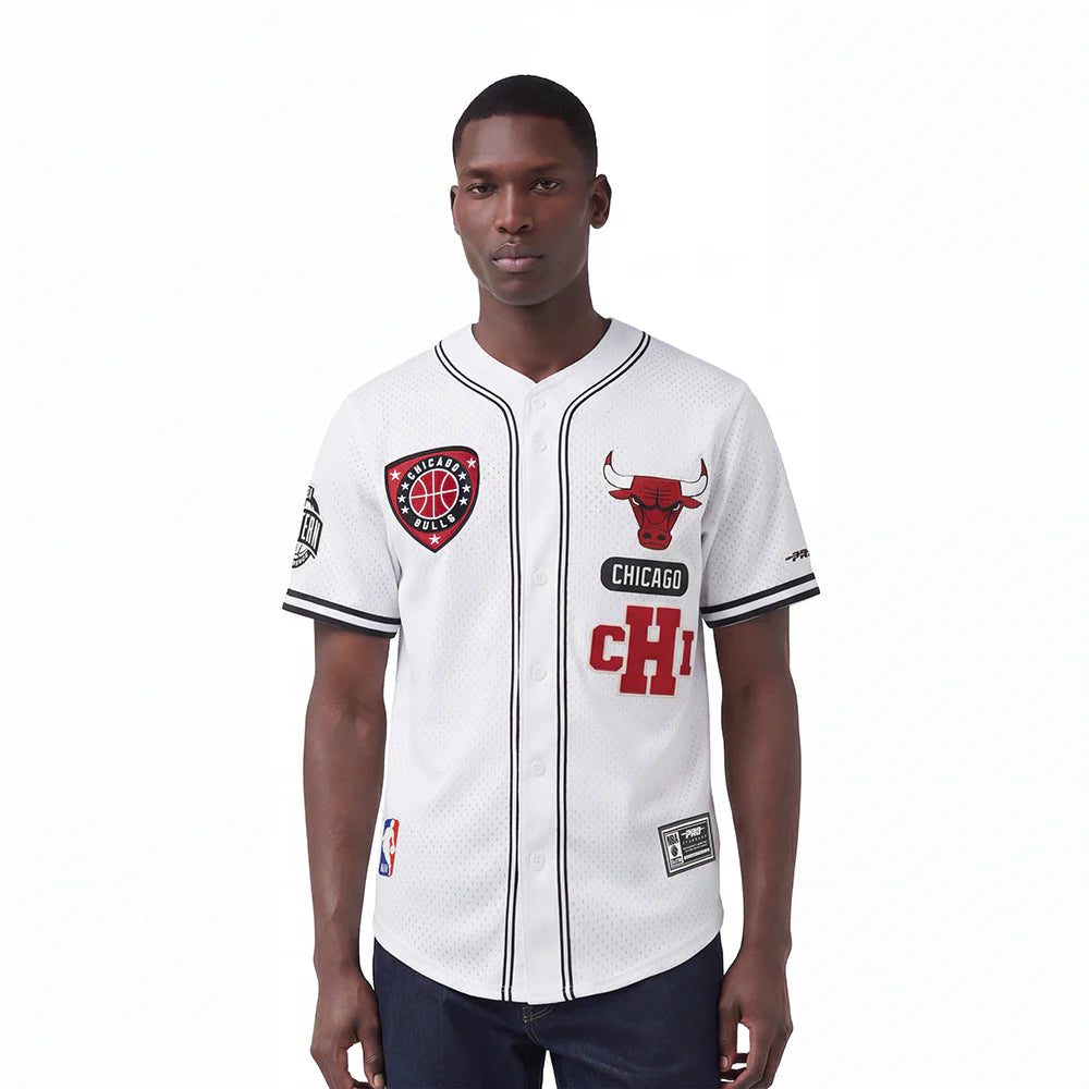 Chicago Bulls - NBA Letterman Men's Mesh Button Down Shirt