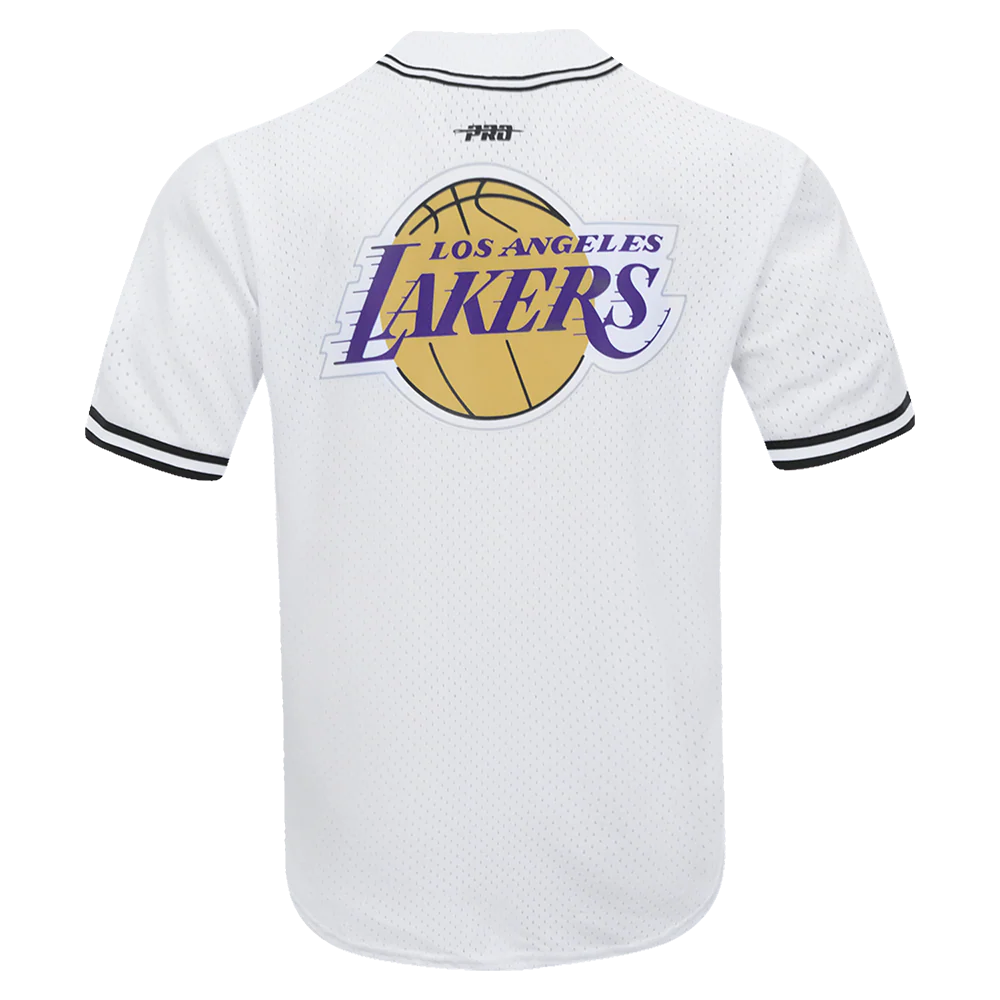 Los Angeles Lakers - NBA Script Tail Men's Mesh Button Down Shirt
