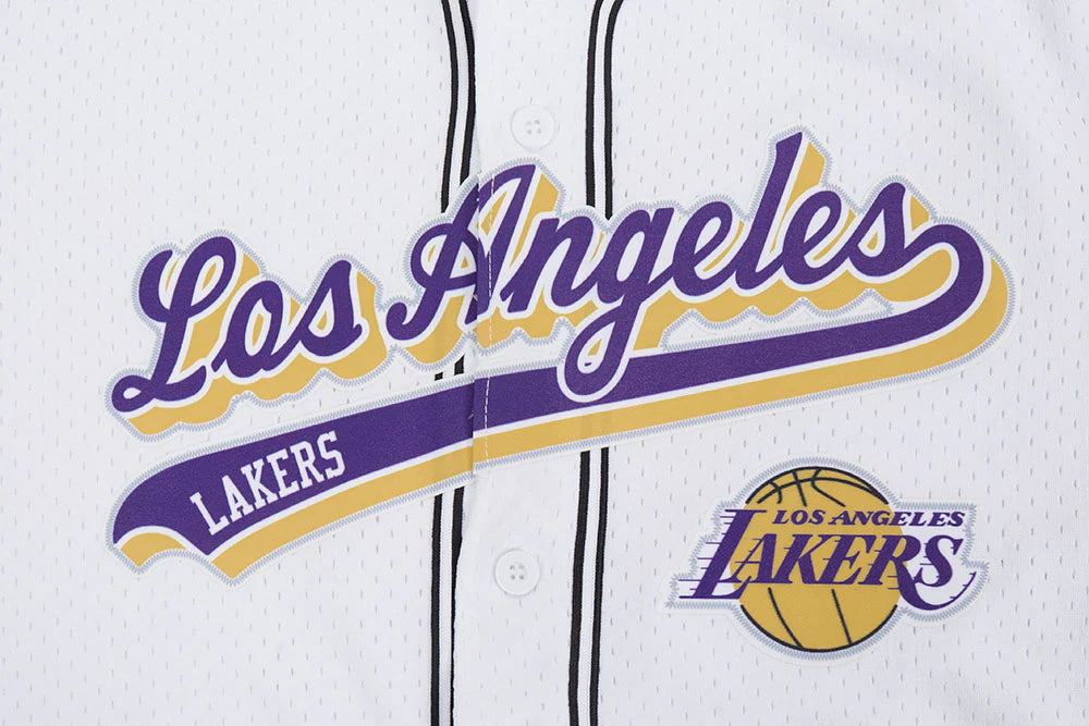 Los Angeles Lakers - NBA Script Tail Men's Mesh Button Down Shirt
