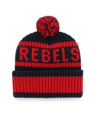 Mississippi Rebels - Navy Bering Cuff Knit Beanie, 47 Brand