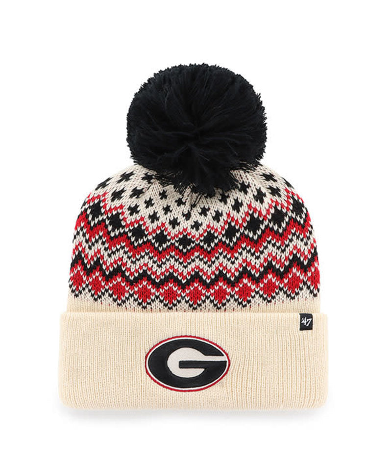 Georgia Bulldogs - Natural Elsa Cuff Knit Beanie, 47 Brand