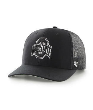 Ohio State Buckeyes - Black NCAA Local Print Trucker Hat, 47 Brand