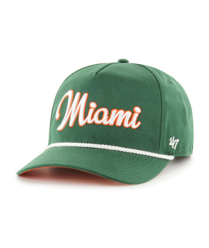 Miami Hurricanes - NCAA Dark Green Overhand Hitch Hat, 47 Brand