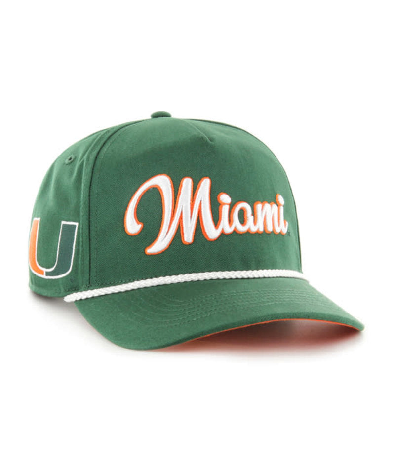 Miami Hurricanes - NCAA Dark Green Overhand Hitch Hat, 47 Brand