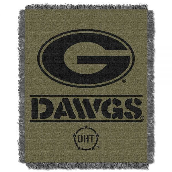 Georgia Bulldogs OHT ‘Rank’ Woven Jacquard Throw Blanket