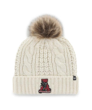 Alabama Crimson Tide - Vin White Meeko Cuff Knit Beanie, 47 Brand