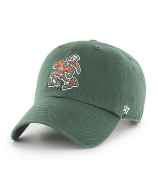 Miami Hurricanes - Vin Dark Green Clean Up Hat, 47 Brand