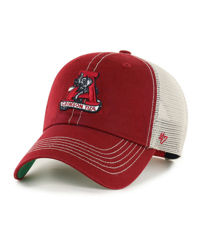 Alabama Crimson Tide - NCAA Trawler Vin Razor Red Clean Up Hat, 47 Brand