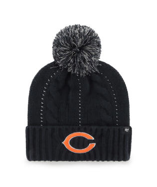 Chicago Bears - Navy Bauble Cuff Knit Women's With Pom, 47 Brand