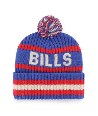 Buffalo Bills - Sonic Blue Bering Knit Cuff with Pom, 47 Brand