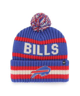 Buffalo Bills - Sonic Blue Bering Knit Cuff with Pom, 47 Brand