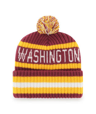 Washington Commanders - Cardinal Bering Cuff Knit Beanie with Pom, 47 Brand