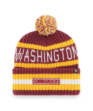 Washington Commanders - Cardinal Bering Cuff Knit Beanie with Pom, 47 Brand