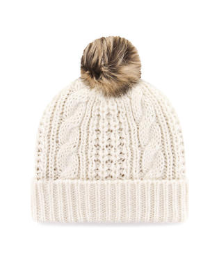 Cincinnati Bengals - White Meeko Cuff Knit Womens Beanie Hat with Pom, 47 Brand