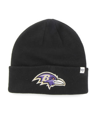 Baltimore Ravens - Black Raised Cuff Knit, 47 Brand