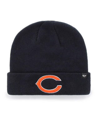 Chicago Bears - Navy Raised Cuff Knit Beanie, 47 Brand