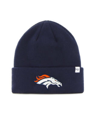 Denver Broncos - Light Navy Raised Cuff Knit Beanie, 47 Brand