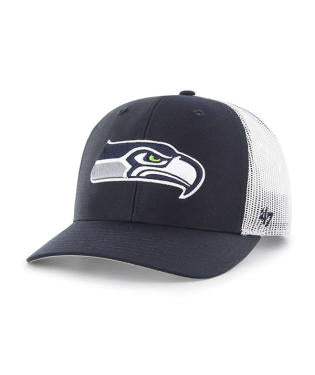 Seattle Seahawks - Navy Trucker Hat W/Strap, 47 Brand