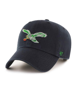 Philadelphia Eagles - Clean Up Black Adjustable Hat, 47 Brand