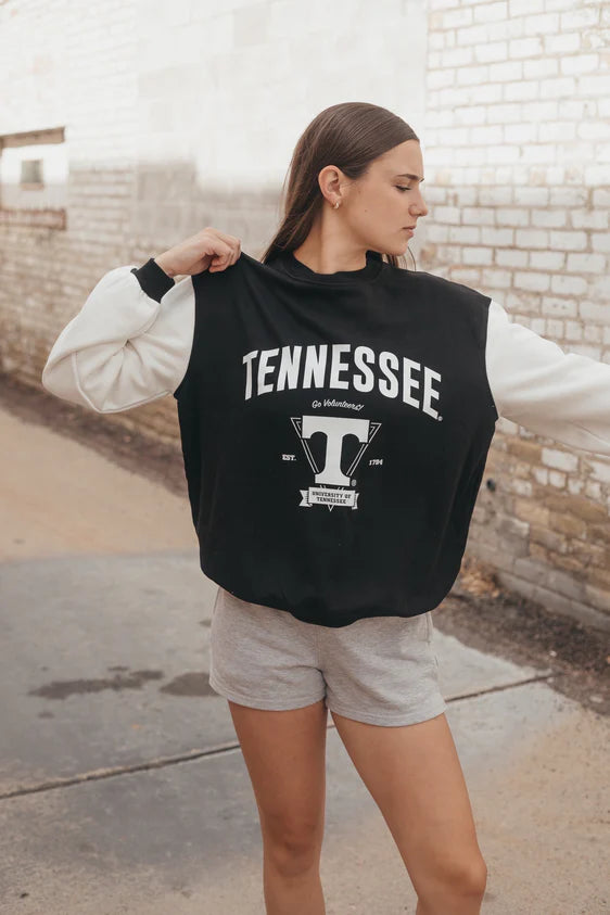 Tennessee Volunteers - NCAA Taylor Triangle Colorblock Crewneck Long Sleeve