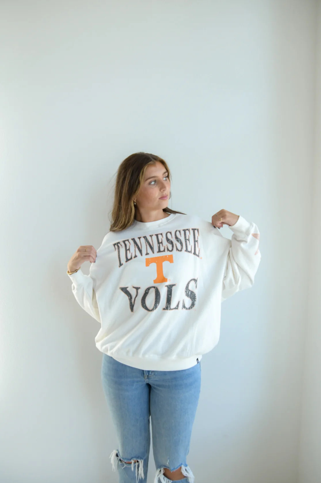 Tennessee Volunteers - NCAA Wynn Star Sleeve OS Fleece Crewneck Long Sleeve