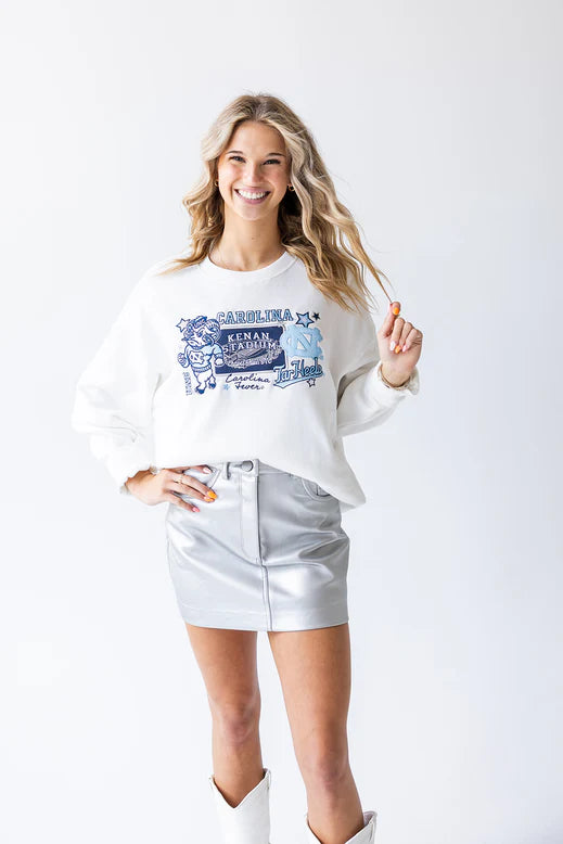 North Carolina Tar Heels - NCAA Layer Patch Lantern Sleeve Crew Women's Long Sleeve