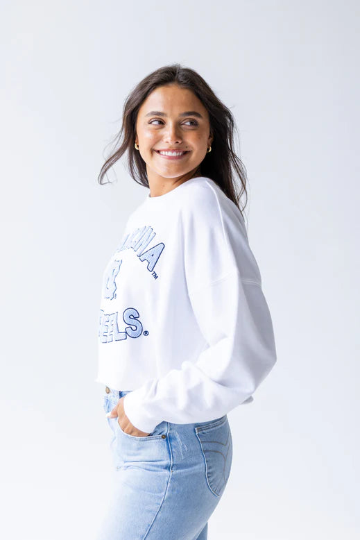 North Carolina Tar Heels - NCAA Perkins Chenille Cropped Sleeve Crew Women's Long Sleeve