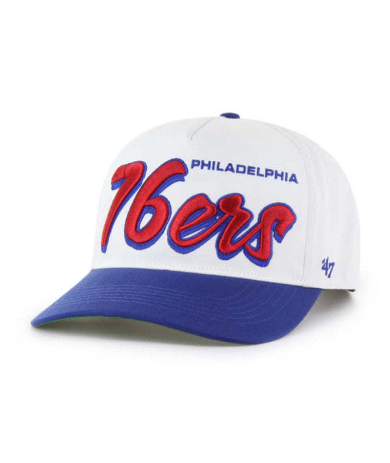 Philadelphia 76ers - NBA White Drop Shadow Hitch RF Hat, 47 Brand