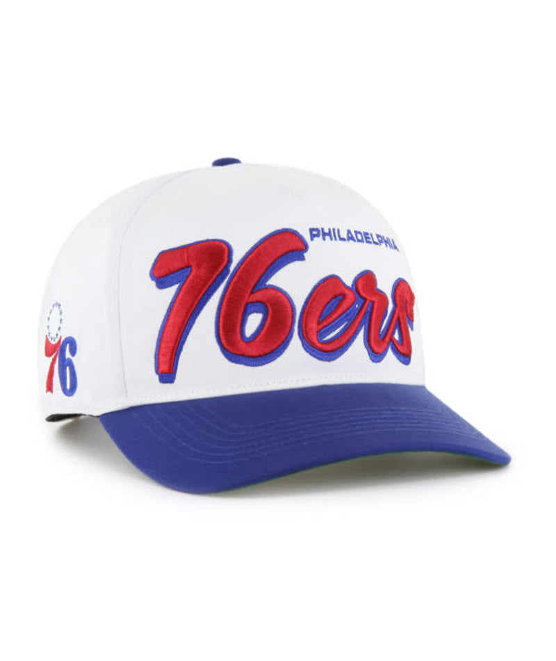 Philadelphia 76ers - NBA White Drop Shadow Hitch RF Hat, 47 Brand